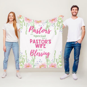 ✝️ Pastor's vrouw vrouwen Waardering Gift Dank u Fleece Deken