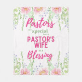 ✝️ Pastor's vrouw vrouwen Waardering Gift Dank u Fleece Deken (Voorkant)