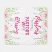 ✝️ Pastor's vrouw vrouwen Waardering Gift Dank u Fleece Deken (Voorkant (Horizontaal))