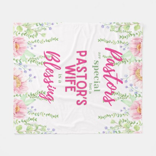 ✝️ Pastor's vrouw vrouwen Waardering Gift Dank u Fleece Deken (Voorkant (Horizontaal))
