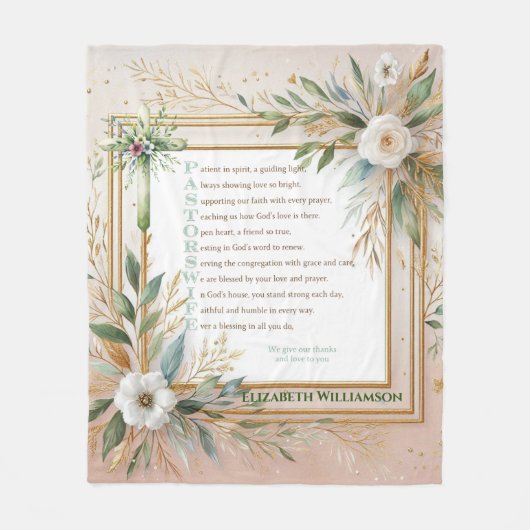 ✝️ Pastor's vrouw vrouwen Waardering Gift Dank u Fleece Deken (Voorkant)
