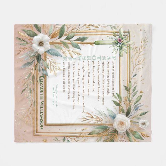 ✝️ Pastor's vrouw vrouwen Waardering Gift Dank u Fleece Deken (Voorkant (Horizontaal))