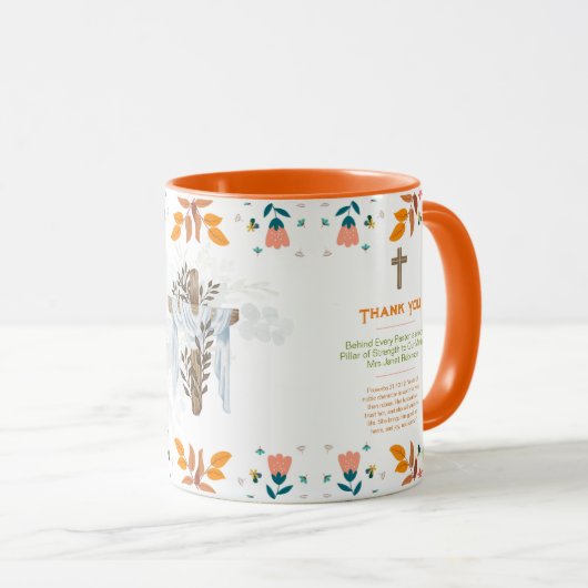 ✝️ Pastor's vrouw vrouwen Waardering Gift Dank u Mok (Voorkant rechts)