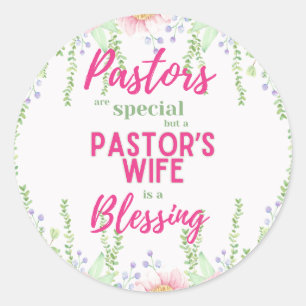 ✝️ Pastor's vrouw vrouwen Waardering Gift Dank u Ronde Sticker