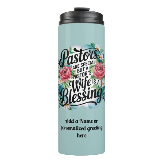 ✝️ Pastors Vrouw Waardering Gift Zegening Custom Thermosbeker (Voorkant)