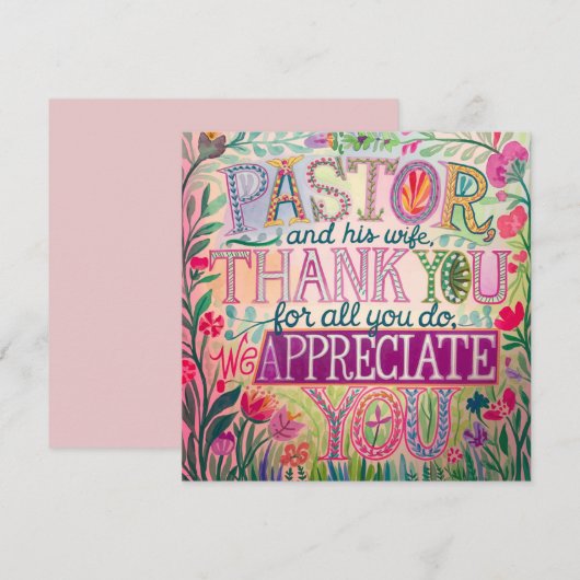 ✝️ Pastor's Wife Appreciation Jubileum Bedankkaart (Voorkant / Achterkant)