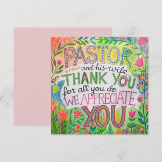 ✝️ Pastor's Wife Appreciation Jubileum Bedankkaart (Voorkant / Achterkant)
