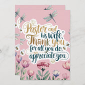✝️ Pastor's Wife Appreciation Jubileum Bedankkaart (Voorkant / Achterkant)