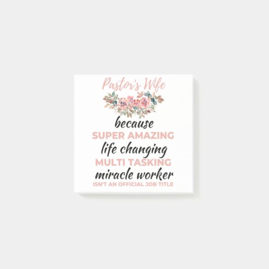 Pastor's Wife Because Super Amazing LifeChanging b Post-it® Notes (Voorkant)