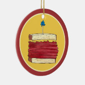Pastrami op Rye NYC Kosher Joodse Deli Sandwich Keramisch Ornament (Rechts)