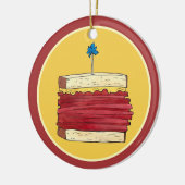 Pastrami op Rye NYC Kosher Joodse Deli Sandwich Keramisch Ornament (Links)