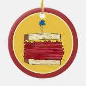 Pastrami op Rye NYC Kosher Joodse Deli Sandwich Keramisch Ornament (Achterkant)
