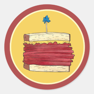 Pastrami op Rye NYC Kosher Joodse Deli Sandwich Ronde Sticker