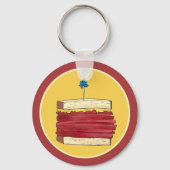Pastrami op Rye NYC Kosher Joodse Deli Sandwich Sleutelhanger (Voorkant)