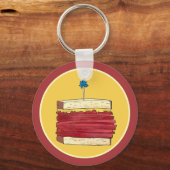Pastrami op Rye NYC Kosher Joodse Deli Sandwich Sleutelhanger (Achterkant)