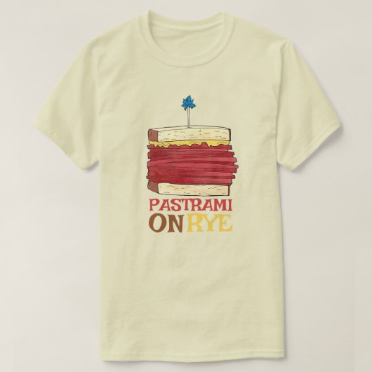 Pastrami op Rye NYC Kosher Joodse Deli Sandwich T-shirt (Design voorkant)