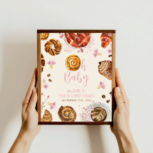 Pastries & Pacifiers Meisje Baby shower Welkom Poster