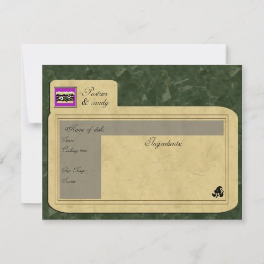 pastries recept card (Voorkant)