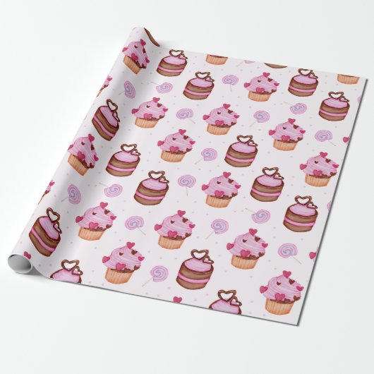 Pastries Wrapping Paper Cadeaupapier (Uitgerold)