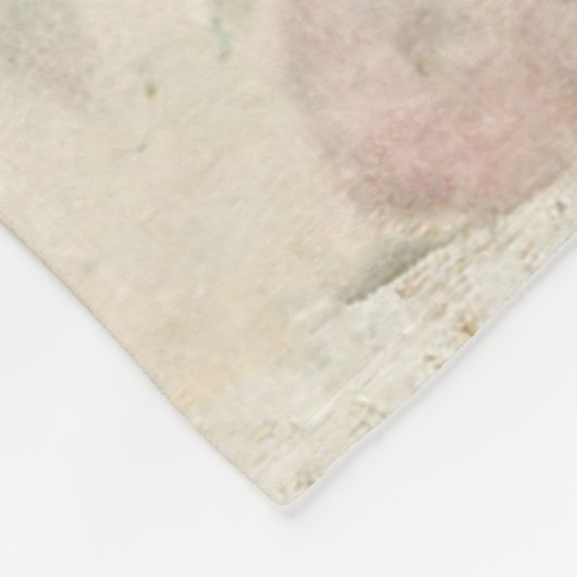  pastroze rozen & witte kant fleece deken (Hoek)