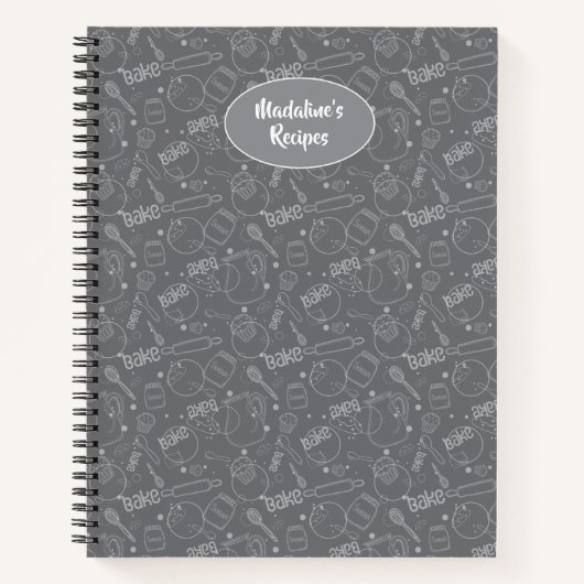 Pastry Bakeware Kitchen Util Fun Patroon Notitieboek (Voorkant)