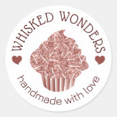 Pastry Cake Bakery Glitter Rose Gold Pink Drips Ronde Sticker (Voorkant)