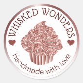 Pastry Cake Bakery Glitter Rose Gold Pink Drips Ronde Sticker (Voorkant)