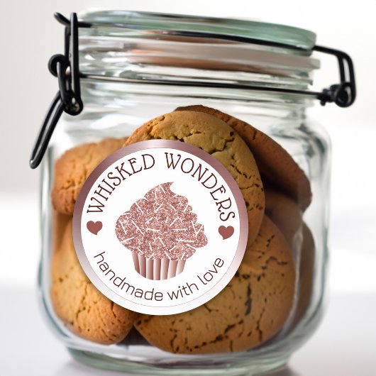 Pastry Cake Bakery Glitter Rose Gold Pink Drips Ronde Sticker