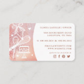 Pastry Cake Bakery Glitter Rose Gold Pink Drips Visitekaartje (Achterkant)