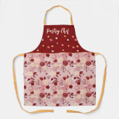 Pastry Chef apron. Winterroos Schort (Voorkant)