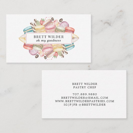 Pastry Chef Baker Bakery Waterverf Cookies Busine Visitekaartje (Voorkant / Achterkant)