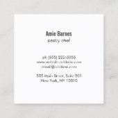 Pastry Chef Baker Gold Whisk Bakery Vierkante Visitekaartje (Achterkant)