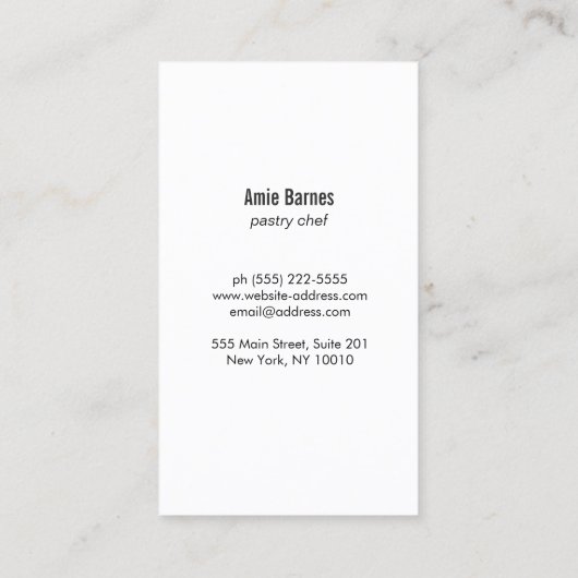 Pastry Chef Baker Whisk Logo Bakery Catering II Visitekaartje (Achterkant)
