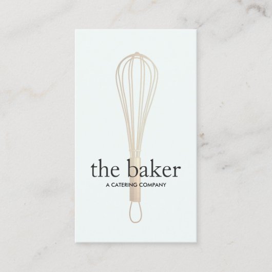 Pastry Chef Baker Whisk Logo Bakery Catering II Visitekaartje (Voorkant)
