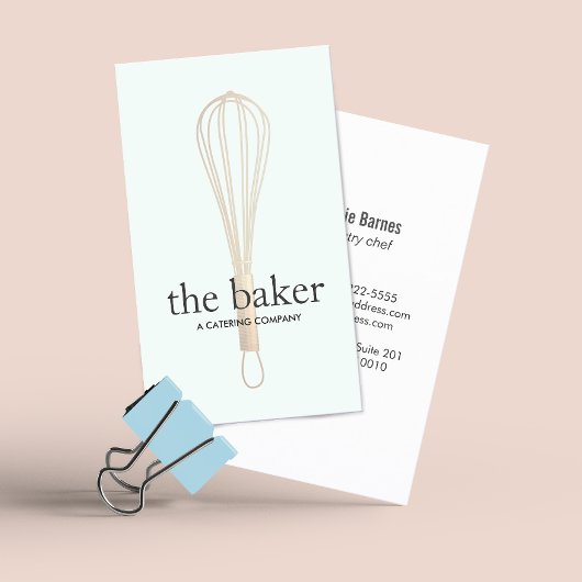 Pastry Chef Baker Whisk Logo Bakery Catering II Visitekaartje