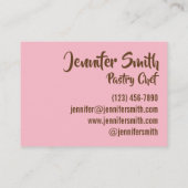 Pastry Chef Bakery Bake Shop Muffin Cake Pie Slice Visitekaartje (Achterkant)