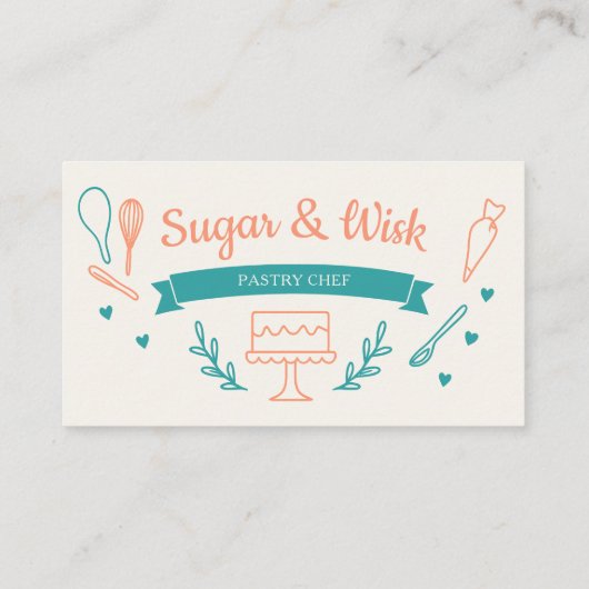 Pastry Chef Bakery Baker Visitekaartje (Achterkant)