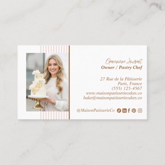 Pastry Chef Baking & Cooking Utensils Bakery Baker Visitekaartje (Achterkant)