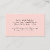 Pastry Chef Baking Utensil Mixer Roze Bloemen Visitekaartje (Achterkant)