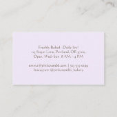 Pastry Chef Baking Utensil Paarse Floral Elegant Visitekaartje (Achterkant)