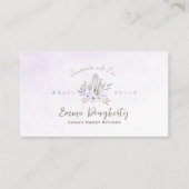 Pastry Chef Baking Utensil Paarse Floral Elegant Visitekaartje (Voorkant)