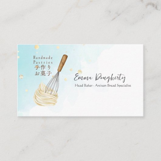 Pastry Chef Baking Utensil Whisky Cream Blauw Visitekaartje (Voorkant)