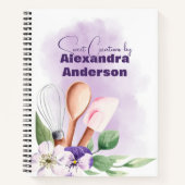 Pastry Chef Baking Utensils Paarse Recepten Notitieboek (Voorkant)