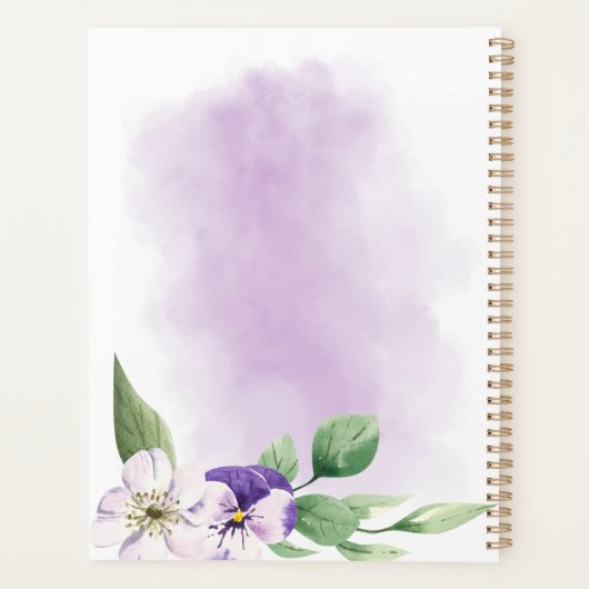 Pastry Chef Baking Utensils Paarse Waterverf Planner (Achterkant)