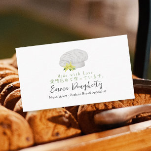 Pastry Chef Bakkerij Bloemen Pet Waterverf Geel Visitekaartje