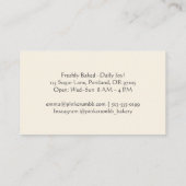 Pastry Chef Bakkerij Cupcake Chocolade Muffin Rust Visitekaartje (Achterkant)