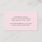 Pastry Chef Bakkerij Cupcake Coquette Roze Kersen Visitekaartje (Achterkant)