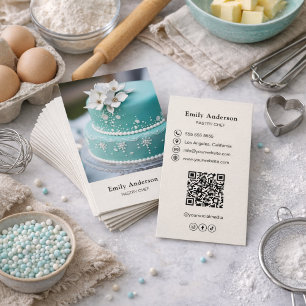 Pastry Chef Banketbakkerij Foto QR-code Visitekaartje