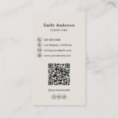 Pastry Chef Banketbakkerij Foto QR-code Visitekaartje (Achterkant)