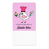 Pastry Chef Bird Kitchen Labels (Voorkant)